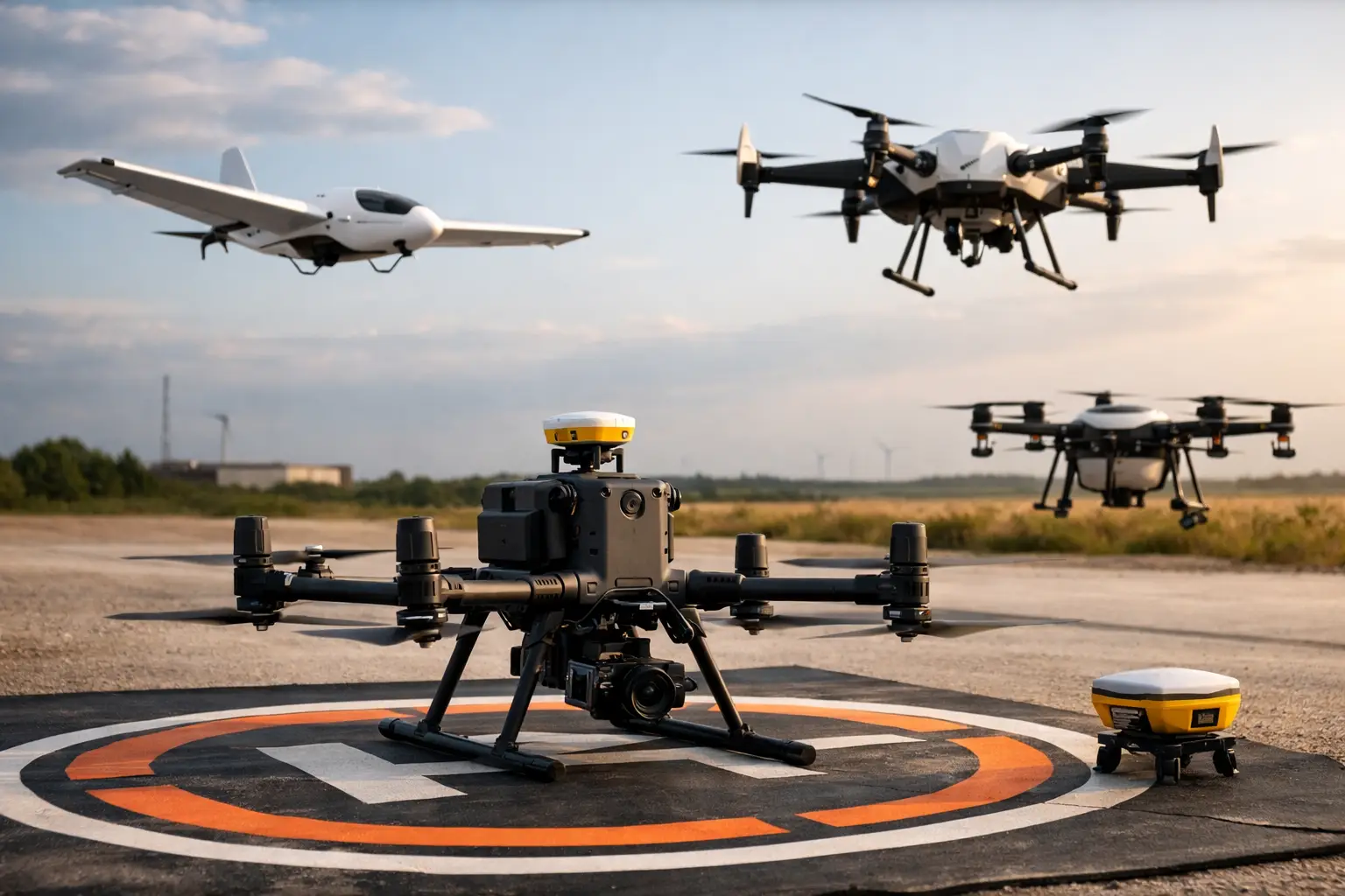 Aterrizaje automático para drones industriales