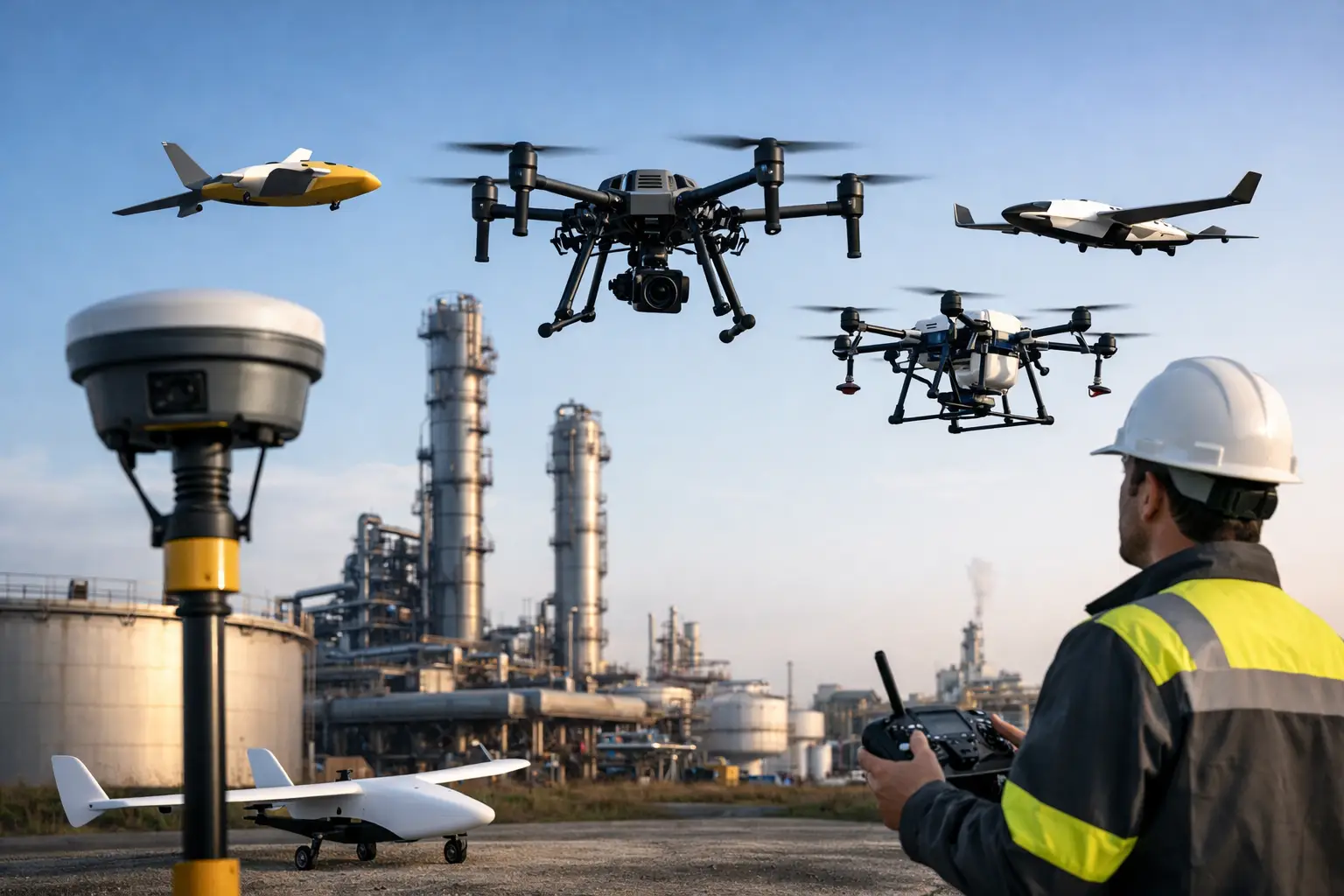 Guía de inspección industrial con drones