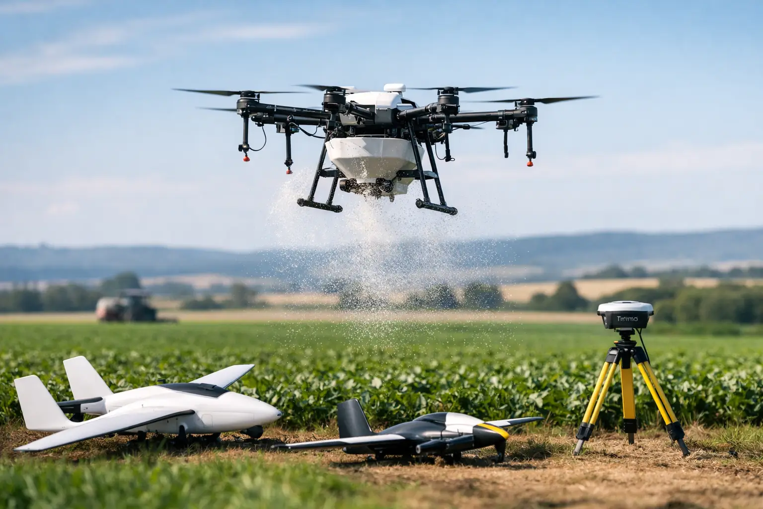 Review de dron agrícola con esparcimiento